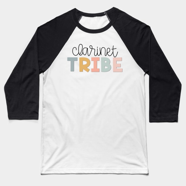 Clarinet Tribe Muted Pastels Baseball T-Shirt by broadwaygurl18